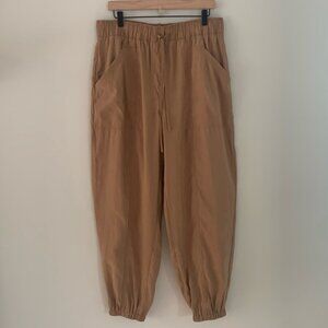 Abercrombie & Fitch Women’s Lightweight Pull-On Jogger Pants Large High Rise Tan